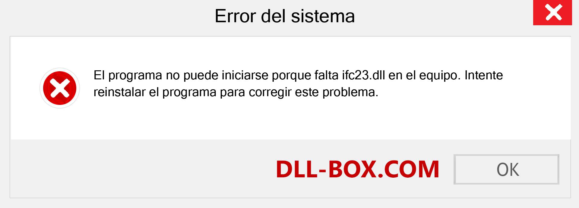 ¿Falta el archivo ifc23.dll ?. Descargar para Windows 7, 8, 10 - Corregir ifc23 dll Missing Error en Windows, fotos, imágenes